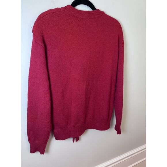 Line & Dot Red Double Layer Sweater Faux Sweater Tie Around Neck Sz XS NWT $100 - Picture 3 of 11